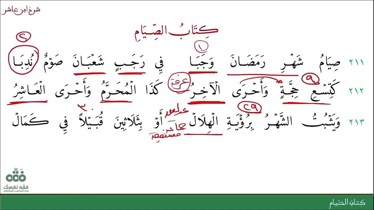 (31) كتاب الصيام | شرح ابن عاشر | نايف آل الشيخ مبارك
