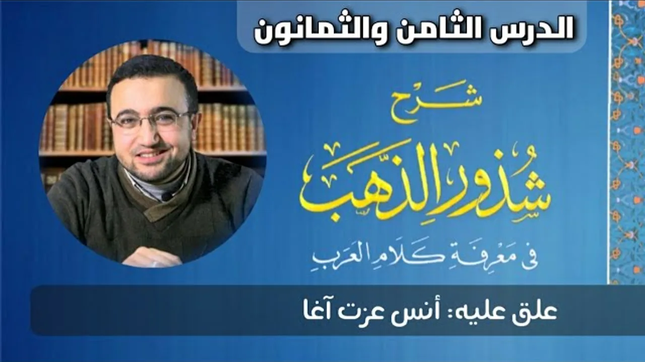 المجلس الثامن والثمانون من شرح شذور الذهب - أنس عزت آغا