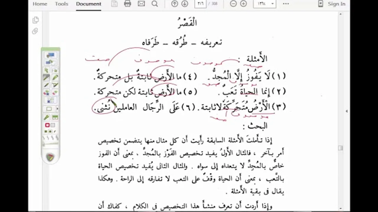 البلاغة الواضحة (50 )  القصر (الحصر)