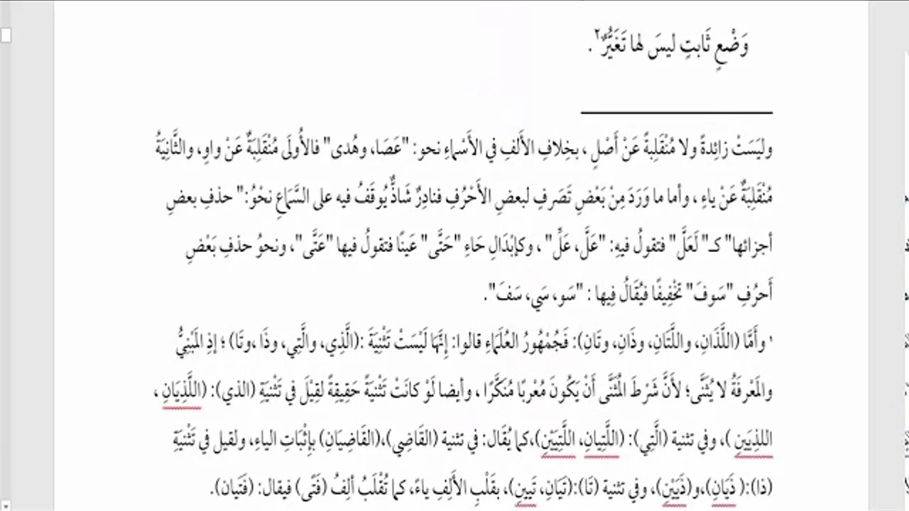 شرح المقصود في الصرف(2)  تكملة المبادئ العشرة