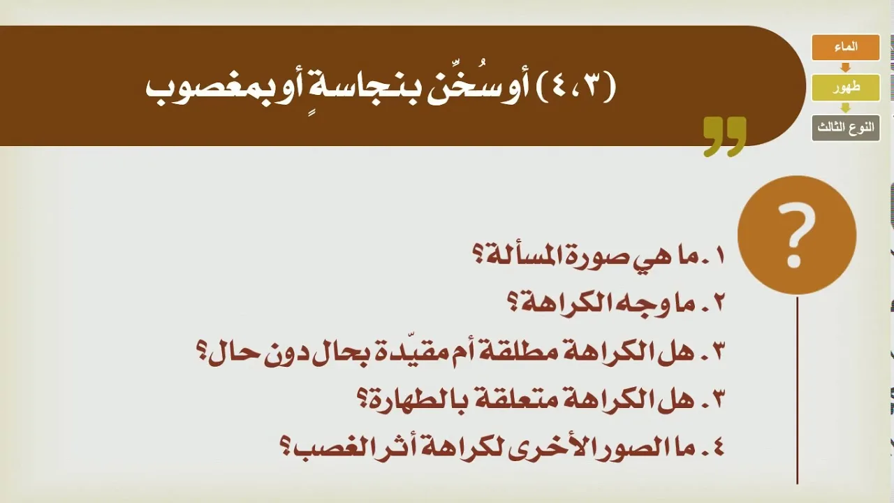شرح الدليل [03] - كتاب الطهارة - الماء المكروه