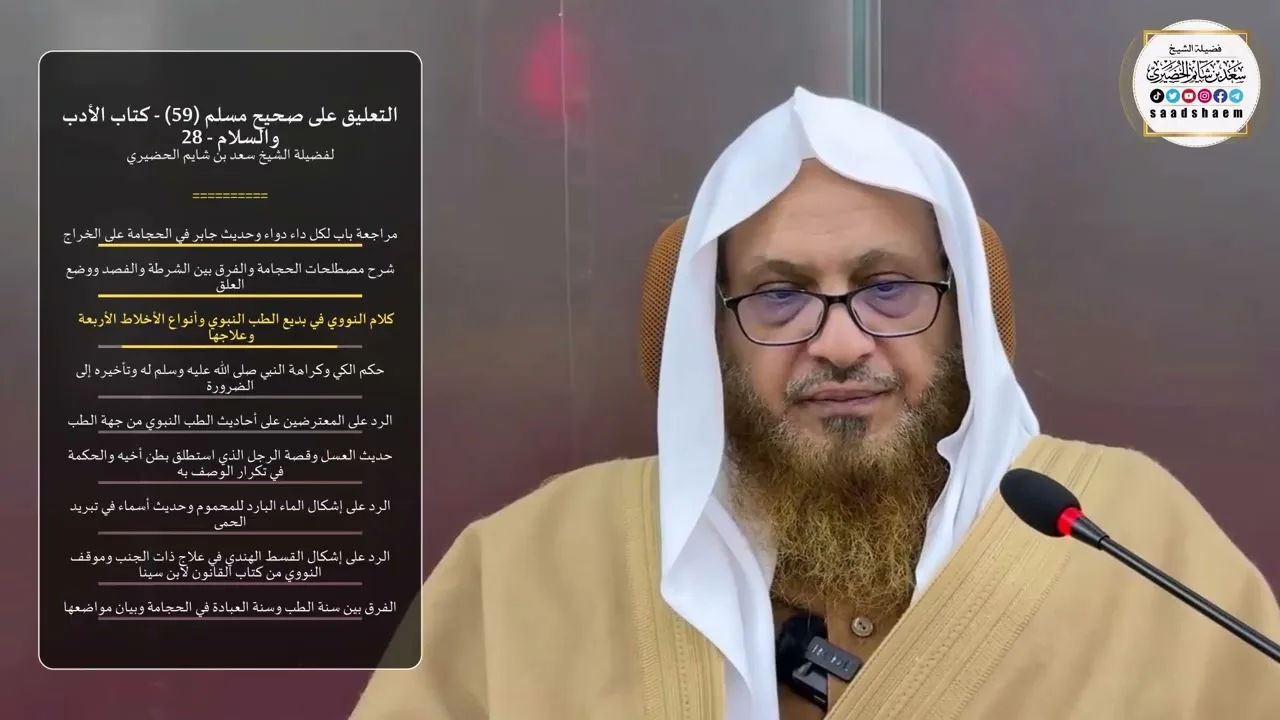 التعليق على صحيح مسلم  (59) - كتاب الأدب والسلام - 28 - الشيخ سعد بن شايم الحضيري