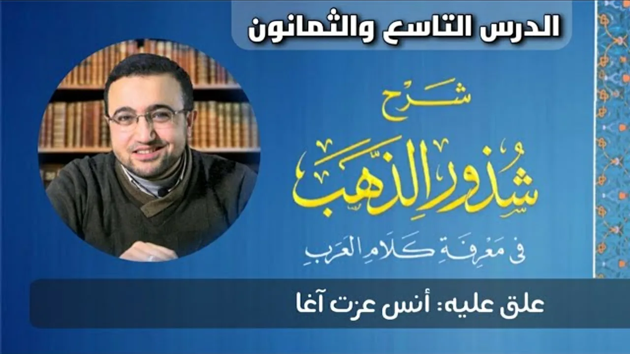 المجلس التاسع والثمانون من شرح شذور الذهب - أنس عزت آغا