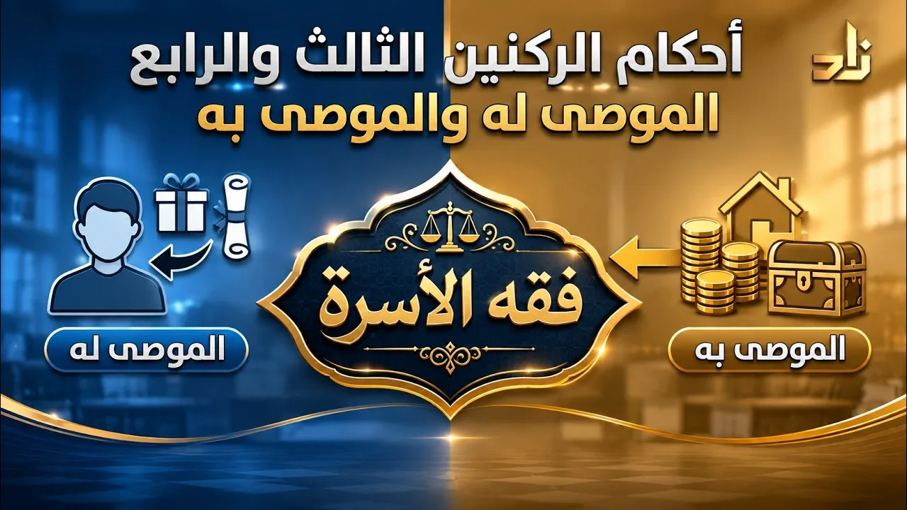 أحكامُ الرُّكنين الثَّالث والرَّابع:المُوصى له والمُوصى به||د.هتلان بن علي الهتلان||فقه الأسرة (34)
