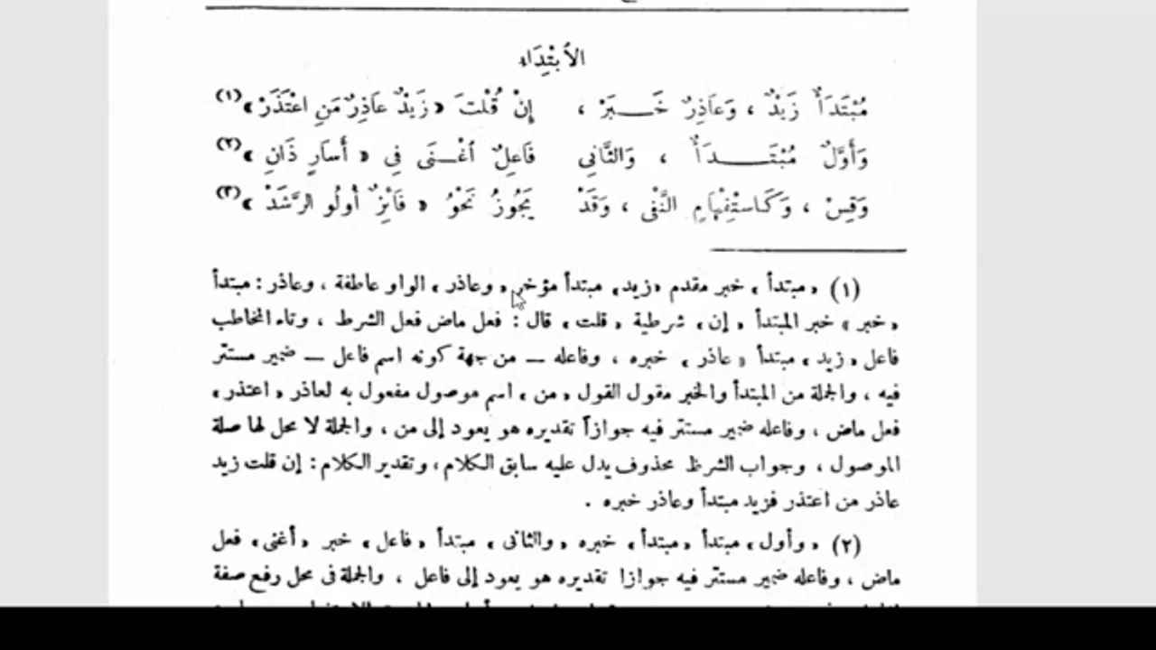 شرح ابن عقيل (63) المبتدأ قسمان