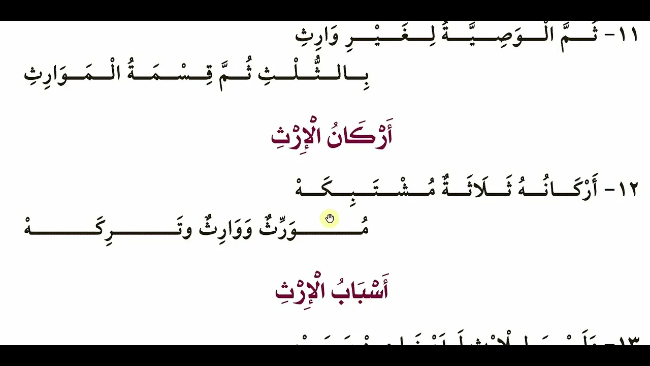الفرائض (حفظًا وتطبيقا) 02- أركان الإرث [لمقرر المواريث بالجامعة islm427]