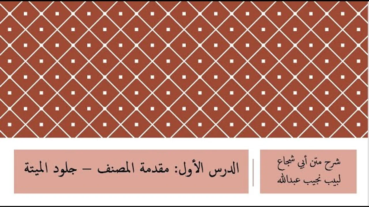 متن أبي شجاع   الدرس الأول - (مقدمة المصنف – جلود الميتة)