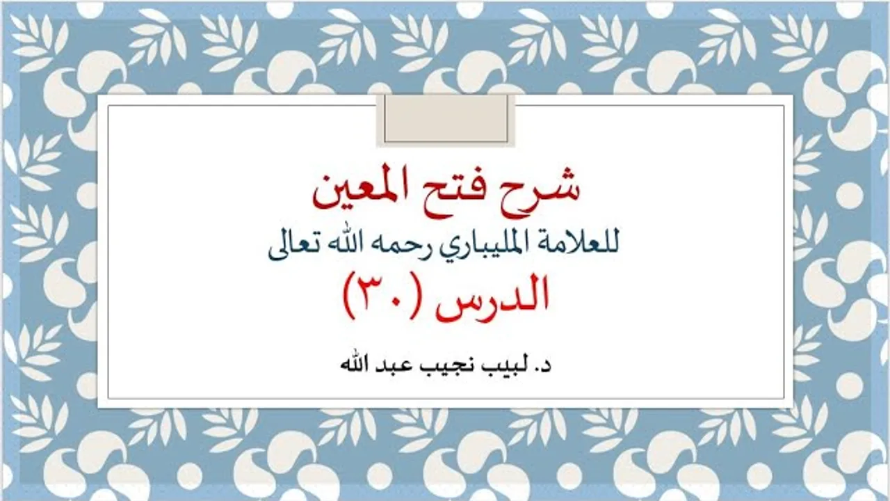 شرح فتح المعين للعلامة الفقيه المليباري -30