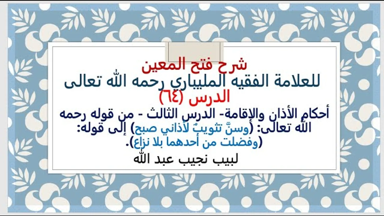 شرح فتح المعين للعلامة الفقيه المليباري - 64