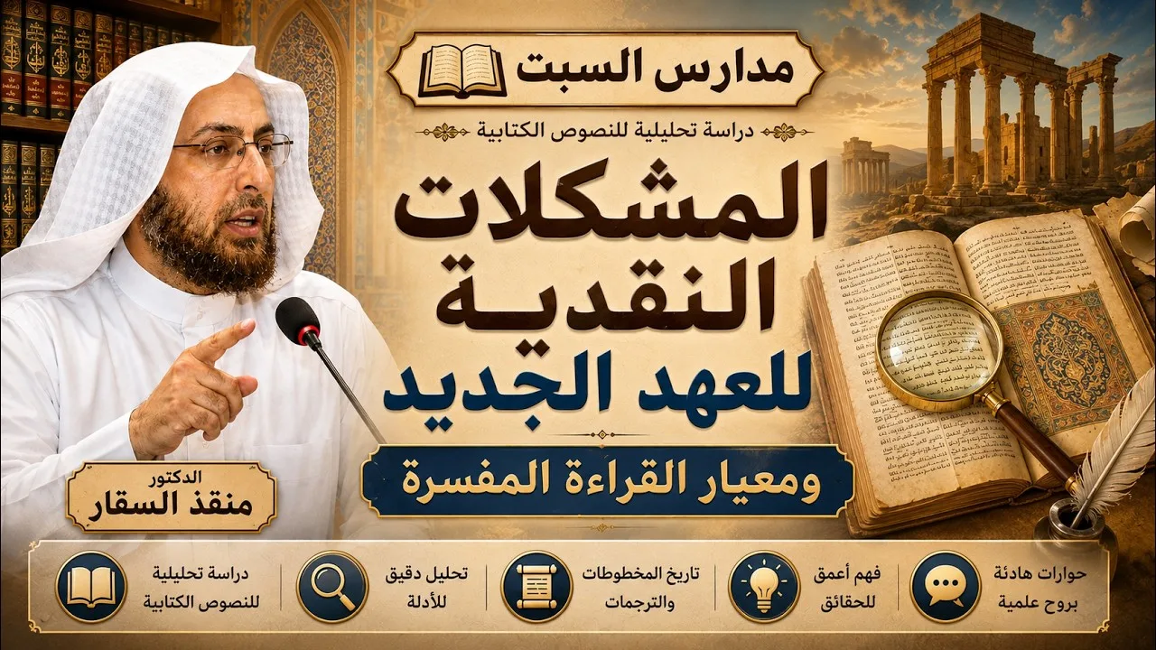 المشكلات النقدية للعهد الجديد ومعيار القراءة المفسرة #منقذ_السقار #مدارس_السبت 142