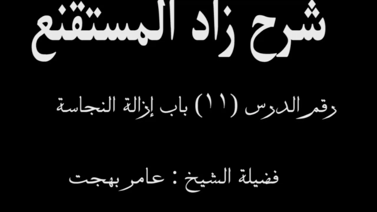 شرح زاد المستقنع - عامر بهجت (الدرس الحادي عشر) 11