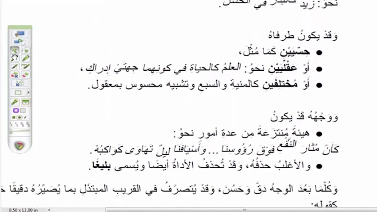 تحفة الإخوان ( 15)  تقسيم التشبيه من حيث الحسية والعقلية ، ومن حيث وجه الشبه
