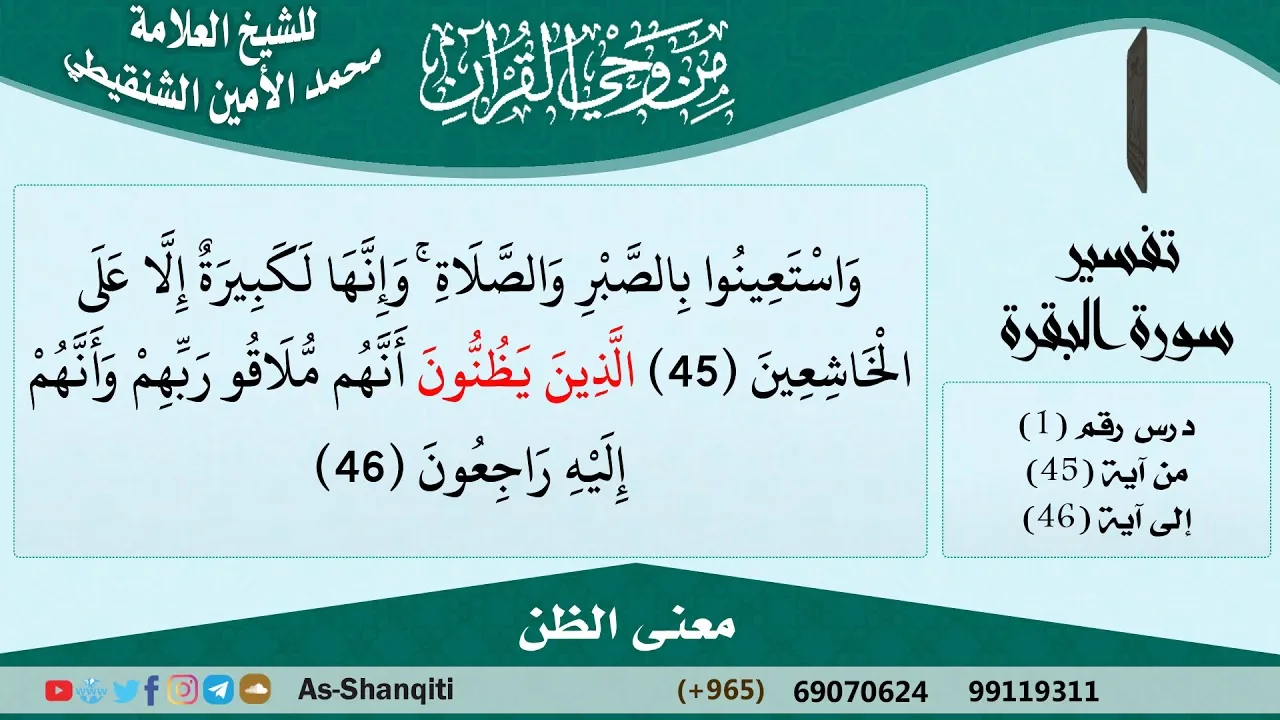 معنى الظن للشيخ الشنقيطي - مشروع كبار العلماء