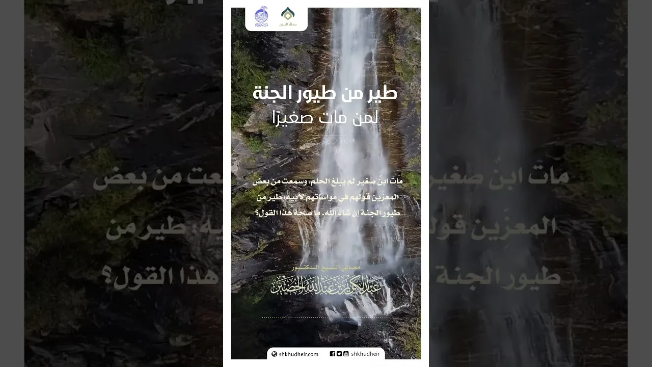 قول: طير من طيور الجنة لمن مات صغيرًا