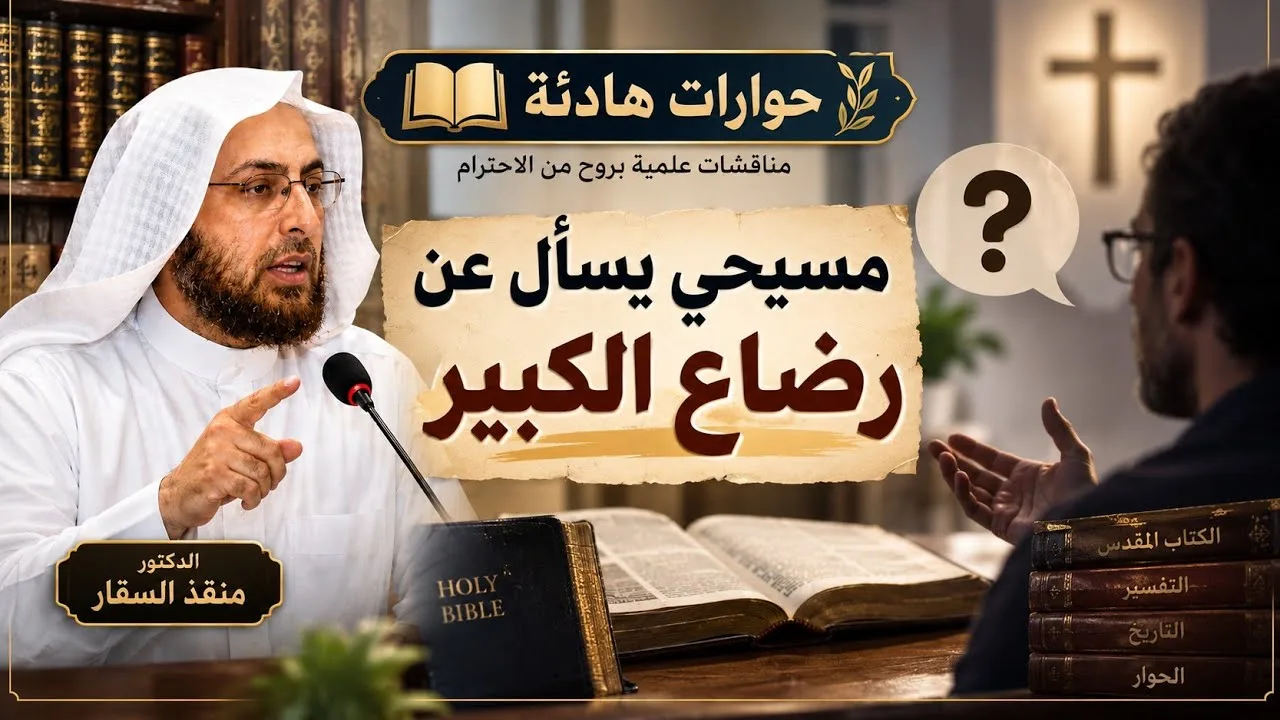 مسيحي يسأل عن رضاع الكبير#منقذ_السقار #حوارات_هادئة