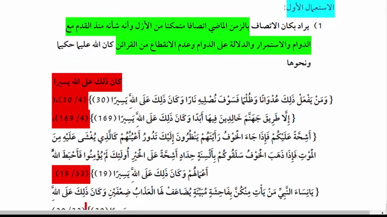 تسهيل الفوائد (103) كان وأخواتها (8) وتختص كان بمرادفة لم يزل كثيرا