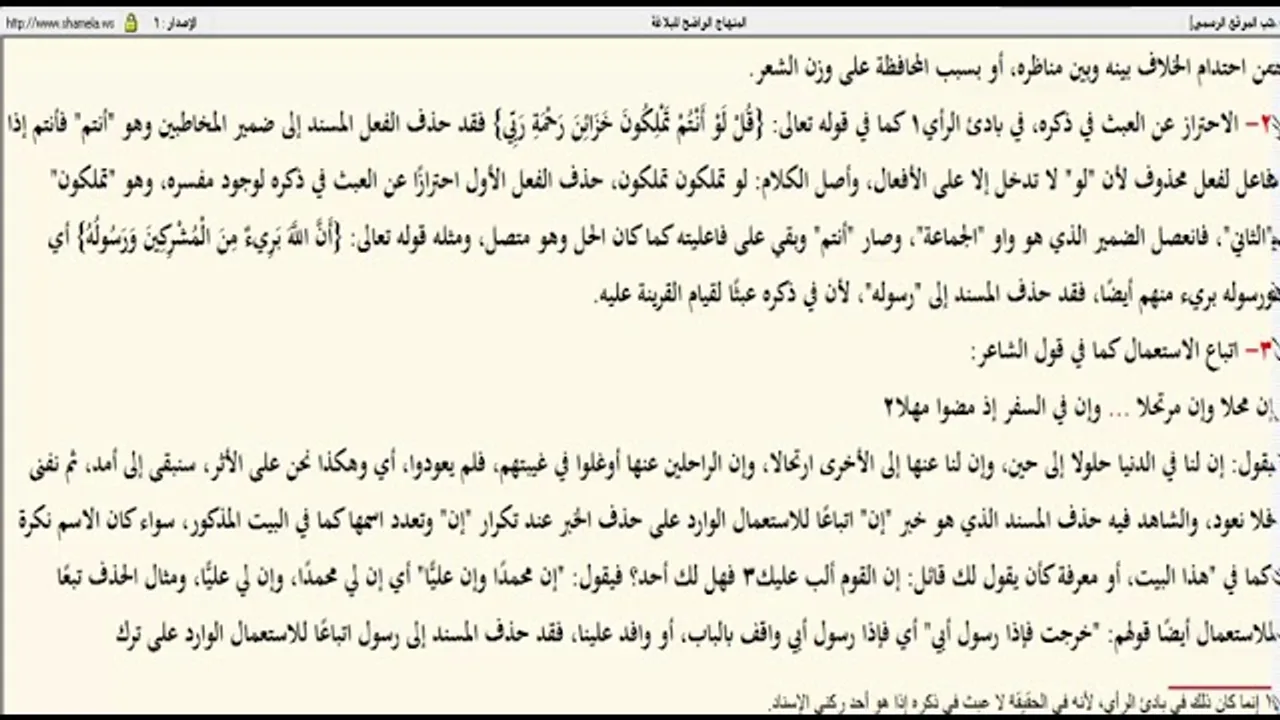 المنهاج الواضح (59) المثال الثاني في ترك المسند