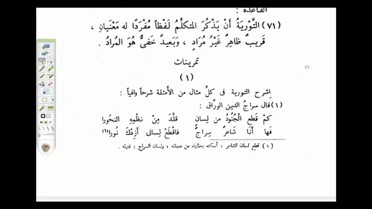 البلاغة الواضحة (62 )  التورية