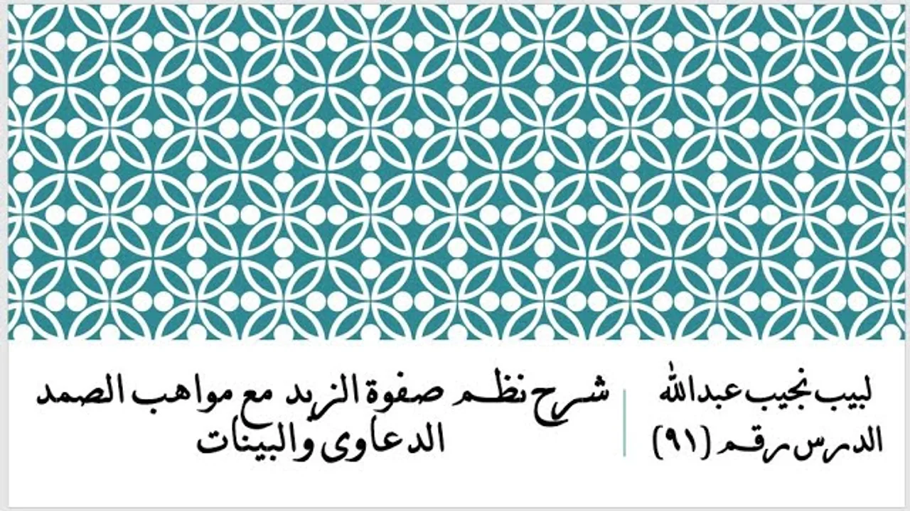 التعليق على نظم صفوة الزبد - 91 - الدعاوى والبينات