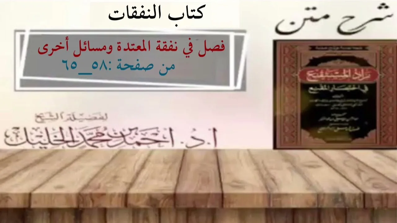 شرح زاد المستقنع | كتاب النفقات | (فصل في نفقة المعتدة ومسائل أخرى)