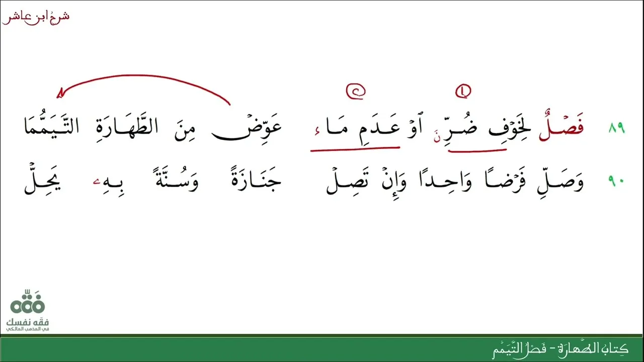 (18) فصل التيمم | كتاب الطهارة | شرح ابن عاشر | نايف آل الشيخ مبارك