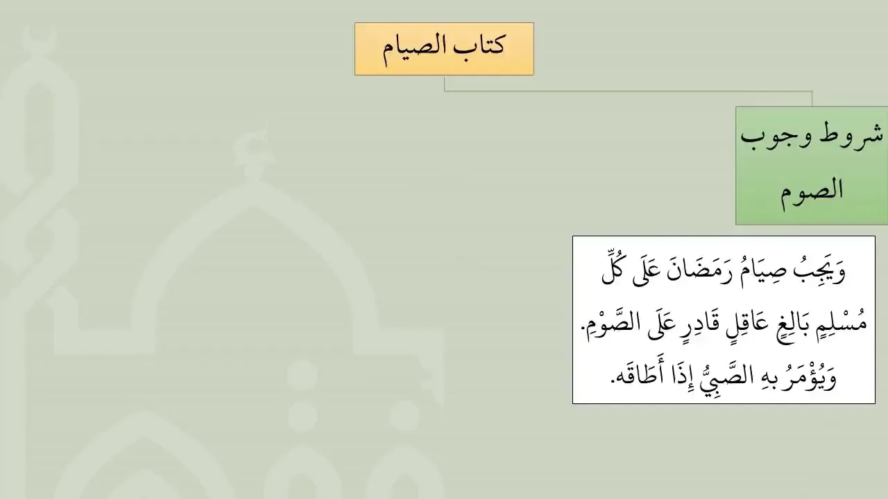 1  كتاب الصيام من شرح عمدة الفقه - عامر بهجت
