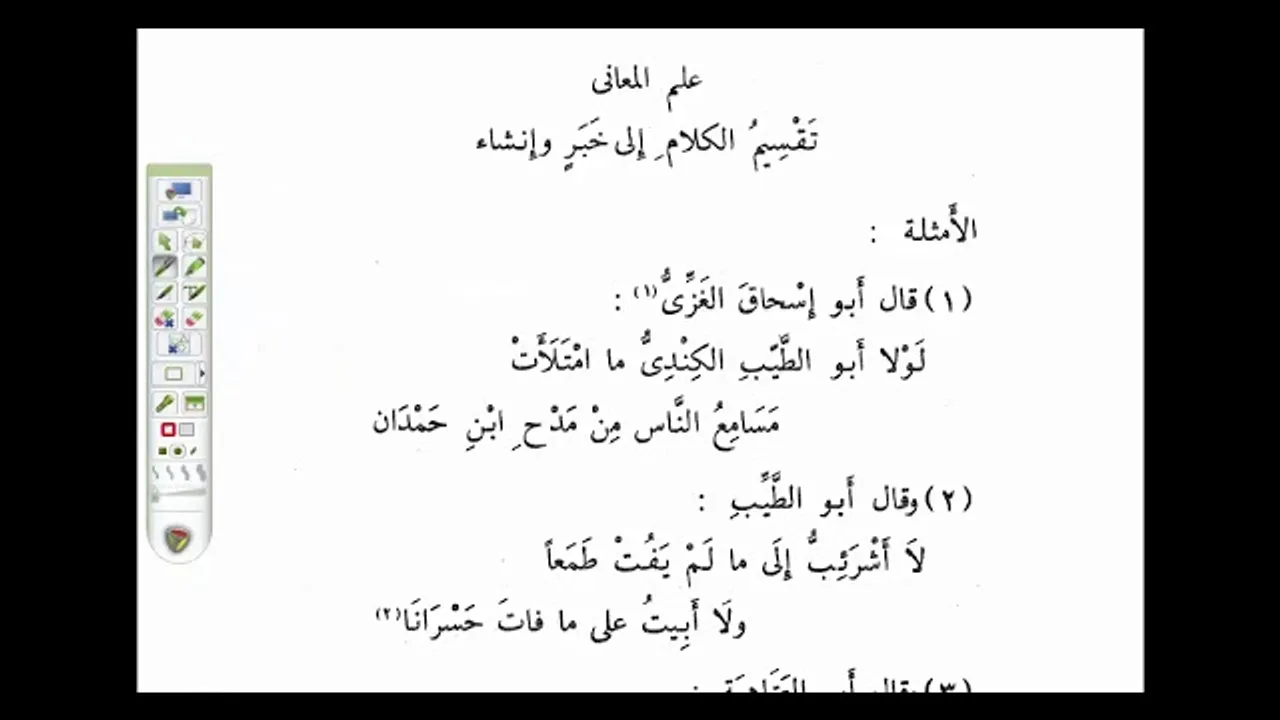 البلاغة الواضحة ( 36) علم المعاني ، تقسيم الكلام إلى خبر وإنشاء