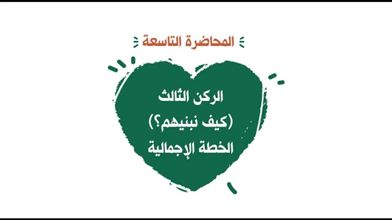 محاضرة 9 الركن الثالث ( كيف نبنيهم؟) الخطة الإجمالية