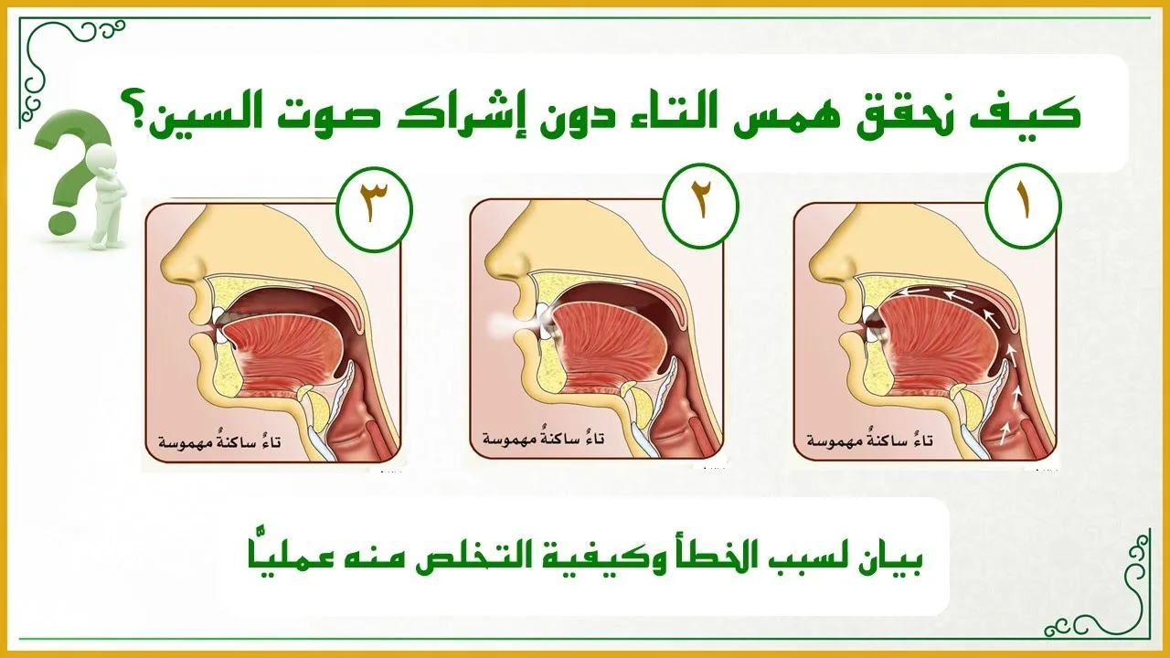 دقائق تجويدية 5: كيف نحقق همس التاء دون إشراك صوت السين؟ (بيان لسبب الخطأ وكيفية التخلص منه عمليًّا)