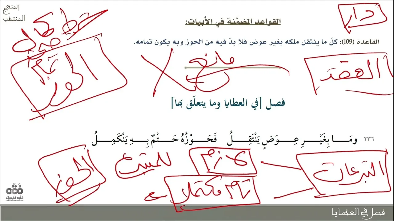 (15) فصل في العطايا - من البيت: 236 إلى 245 | شرح المنهج المنتخب | نايف آل الشيخ مبارك