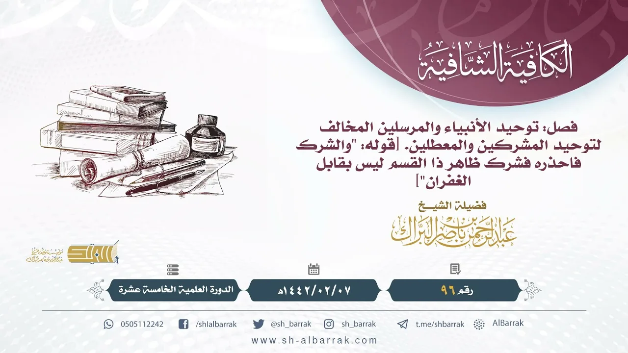 (96) فصل: توحيد الأنبياء والمرسلين المخالف لتوحيد المشركين والمعطلين [قوله "والشرك فاحذره فشرك ظاهر"