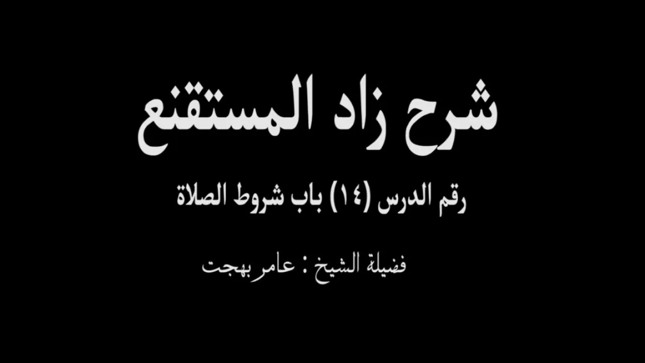 شرح زاد المستقنع - عامر بهجت (الدرس الرابع عشر) 14